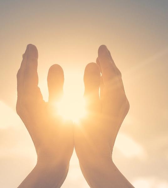 Mind and soul mantra yoga meditation, spiritual mental health practice with woman pose peaceful relaxation training with sunset golden hour summer june solstice sun and sky can candle light bokeh